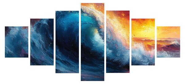 Obraz - Vlna v západu slunce (210x100 cm)