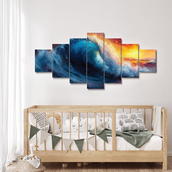 Obraz - Vlna v západu slunce (210x100 cm)