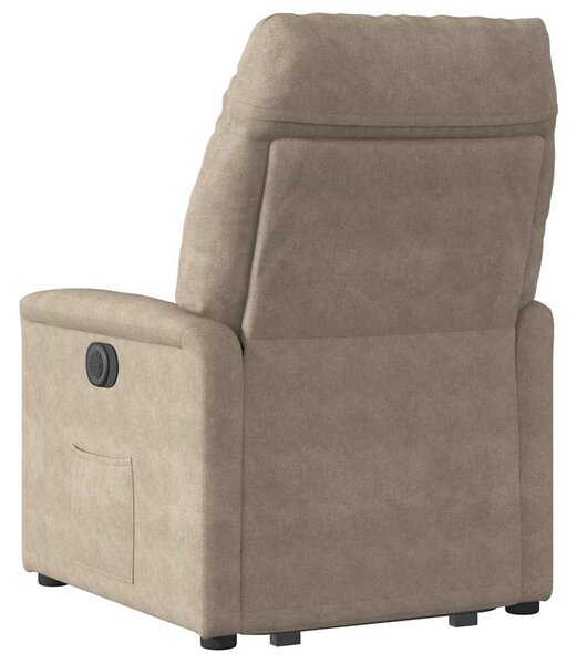 Zvedací polohovací křeslo taupe tkanina z mikrovlákna 3303087