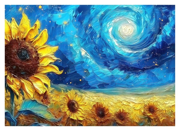 Obraz - Malba slunečnic (70x50 cm)