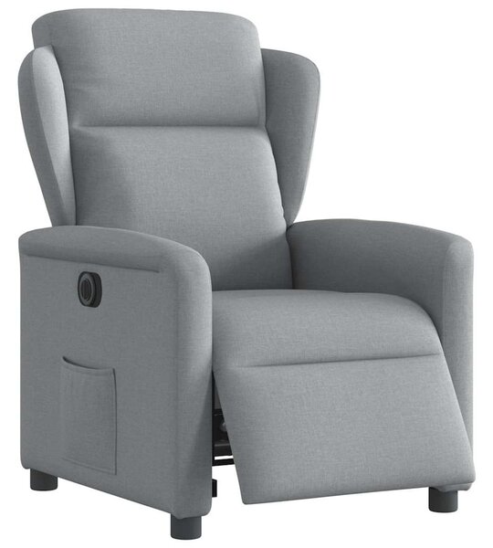 Elektrické polohovací křeslo světle šedé textil 3303114