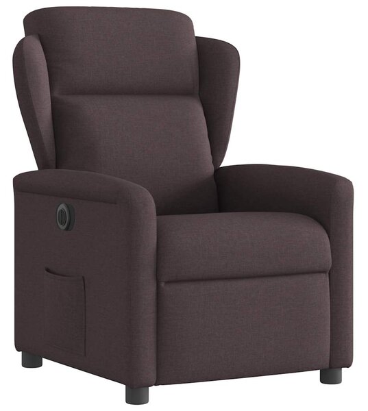 Elektrické polohovací křeslo tmavě hnědé textil 3303119