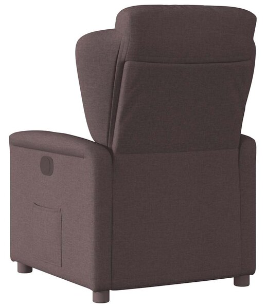 Elektrické polohovací křeslo tmavě hnědé textil 3303119