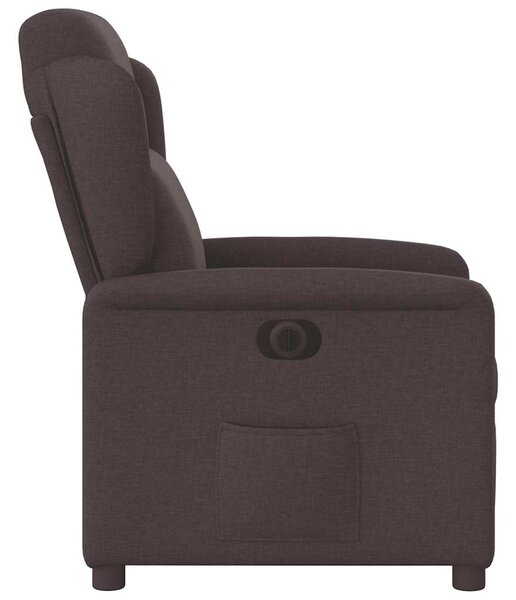 Elektrické polohovací křeslo tmavě hnědé textil 3303119