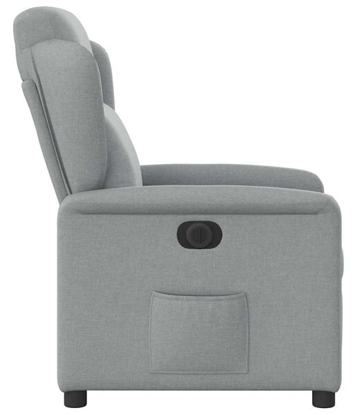 Elektrické polohovací křeslo světle šedé textil 3303114