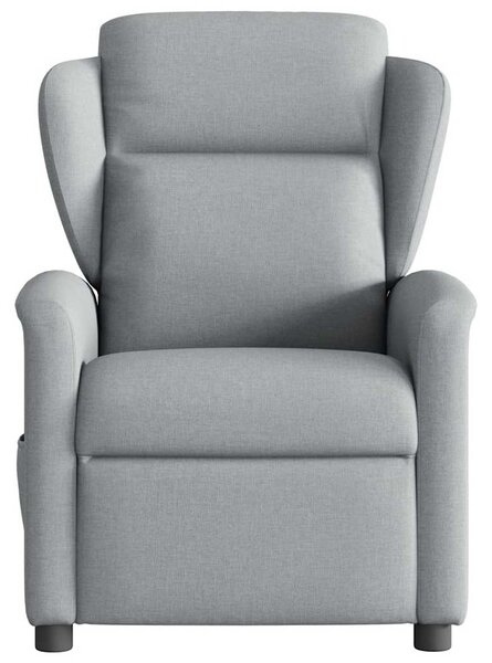 Elektrické masážní polohovací křeslo světle šedé textil 3303124