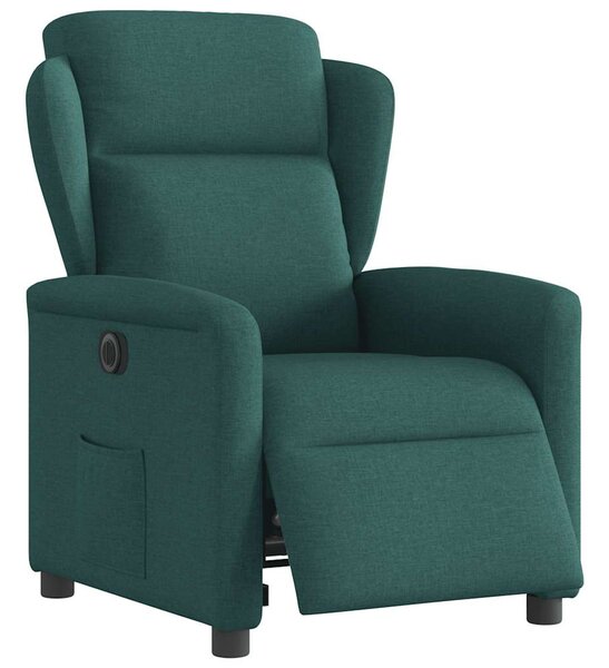 Elektrické polohovací křeslo tmavě zelené textil 3303120