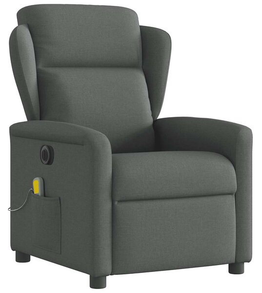 Elektrické masážní polohovací křeslo tmavě šedé textil 3303125