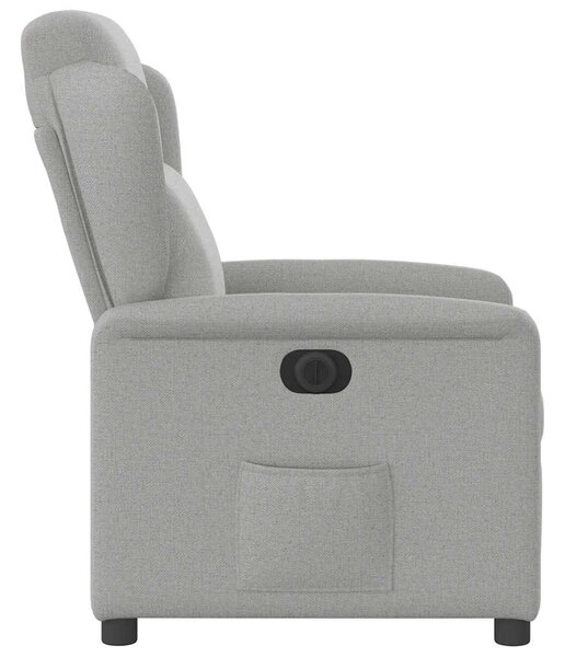 Elektrické polohovací křeslo obláčkově šedé textil 3303123