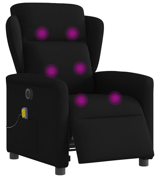 Elektrické masážní polohovací křeslo černé textil 3303126