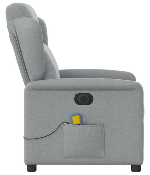 Elektrické masážní polohovací křeslo světle šedé textil 3303124
