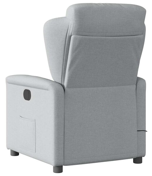 Elektrické masážní polohovací křeslo světle šedé textil 3303124
