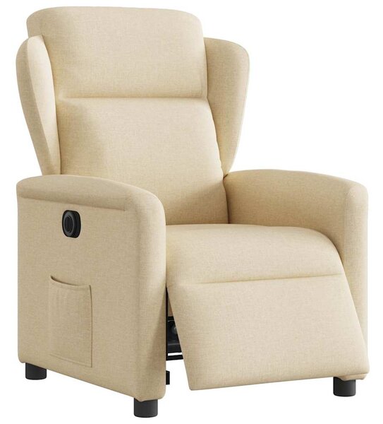 Elektrické polohovací křeslo krémové textil 3303122