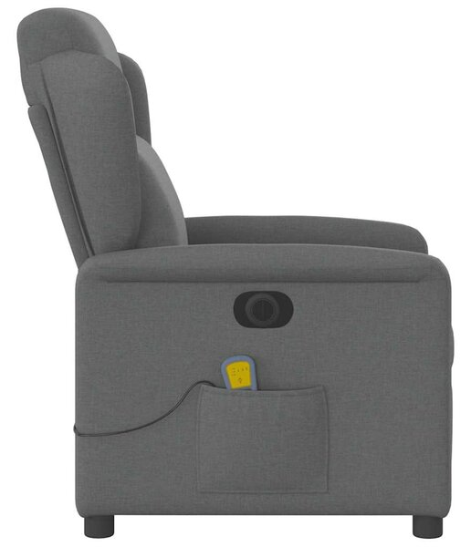 Elektrické masážní polohovací křeslo tmavě šedé textil 3303125