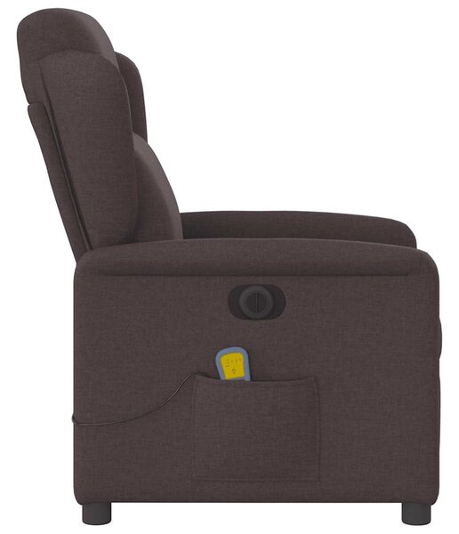 Elektrické masážní polohovací křeslo tmavě hnědé textil 3303129