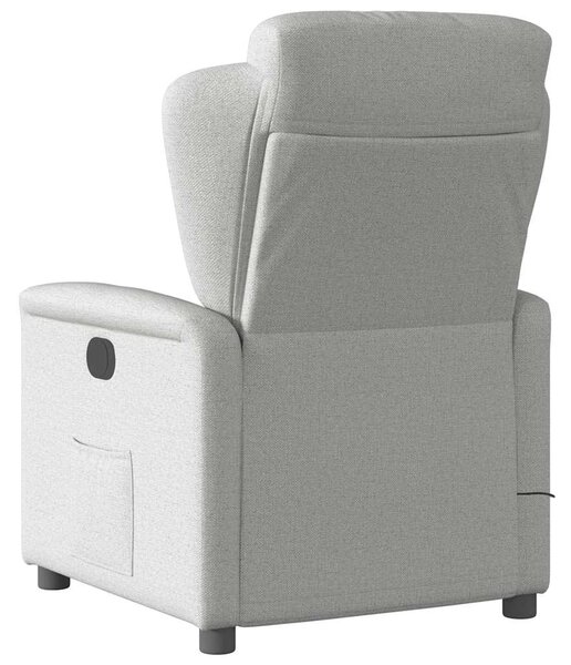 Elektrické masážní polohovací křeslo obláčkově šedé textil 3303133