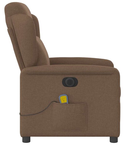 Elektrické masážní polohovací křeslo hnědé textil 3303128