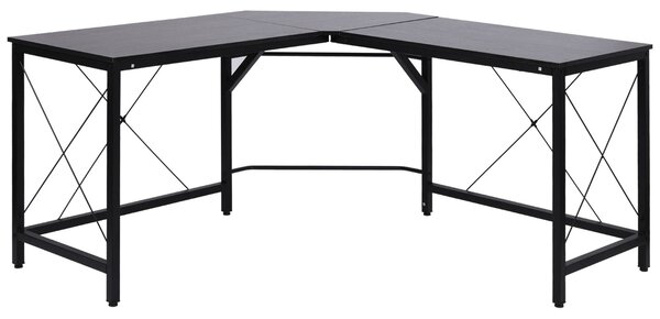 HOMCOM Počítačový Stolek Rohový Stolek L-Shape MDF Černý 150 x 150 x 76 cm | Aosom