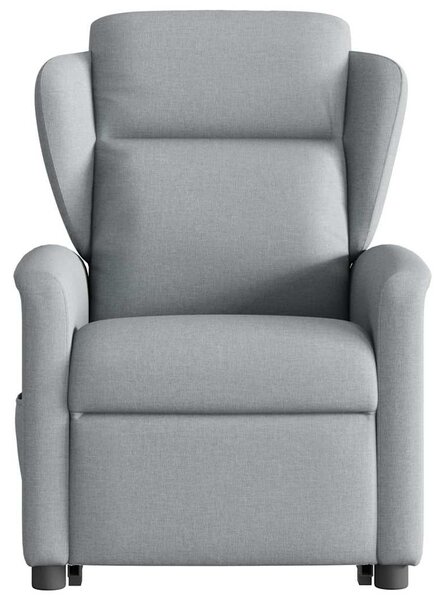 Zvedací polohovací křeslo světle šedé textil 3303134