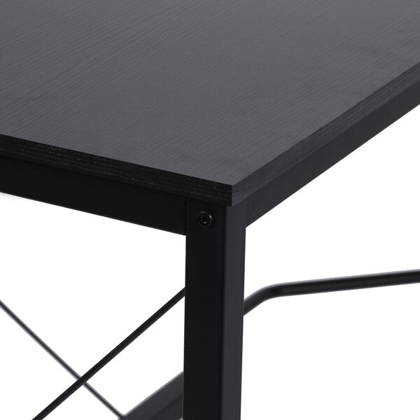 HOMCOM Počítačový Stolek Rohový Stolek L-Shape MDF Černý 150 x 150 x 76 cm | Aosom