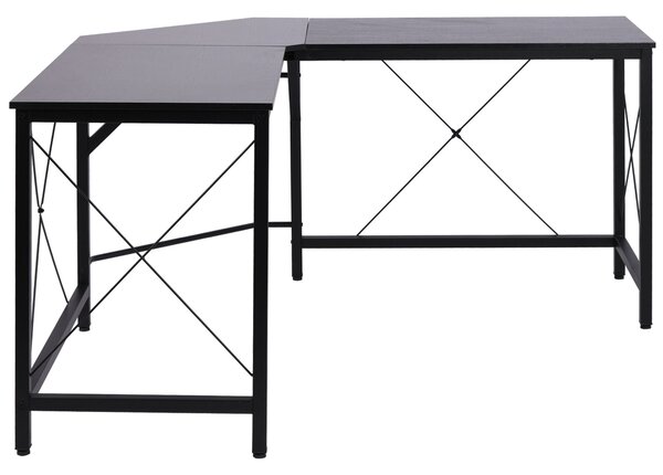 HOMCOM Počítačový Stolek Rohový Stolek L-Shape MDF Černý 150 x 150 x 76 cm | Aosom