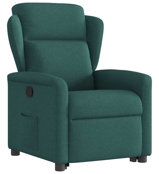 Zvedací polohovací křeslo tmavě zelené textil 3303140