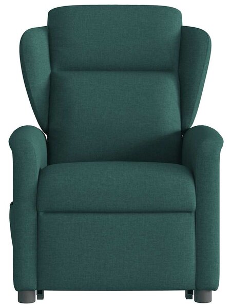 Zvedací polohovací křeslo tmavě zelené textil 3303140