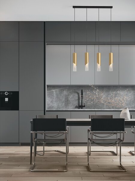 Závěsné svítidlo Modesto zlaté a černé 33 x 150 cm – Zlatá