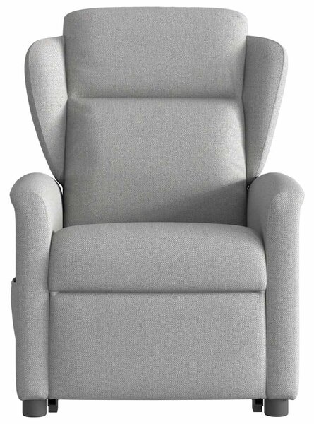 Elektrické zvedací polohovací křeslo obláčkově šedé textil 3303163
