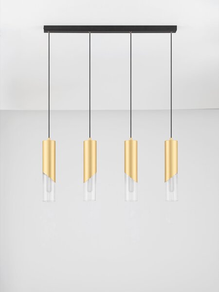 Závěsné svítidlo Modesto zlaté a černé 33 x 150 cm – Zlatá