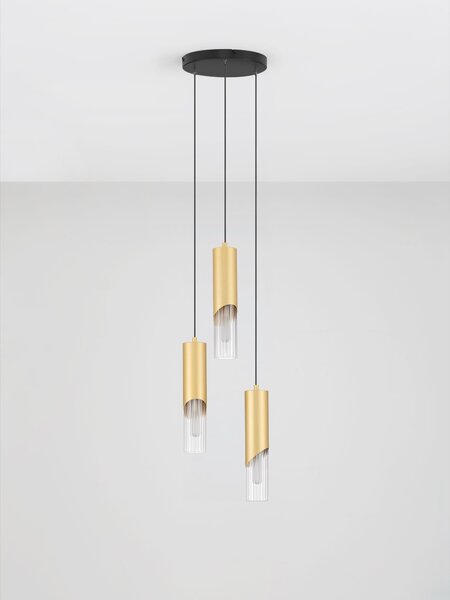 Závěsné svítidlo Modesto zlaté a černé 25 x 150 cm – Zlatá