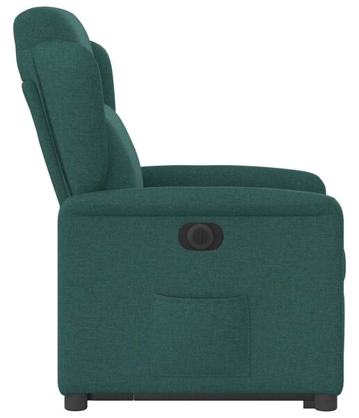 Elektrické zvedací polohovací křeslo tmavě zelené textil 3303160