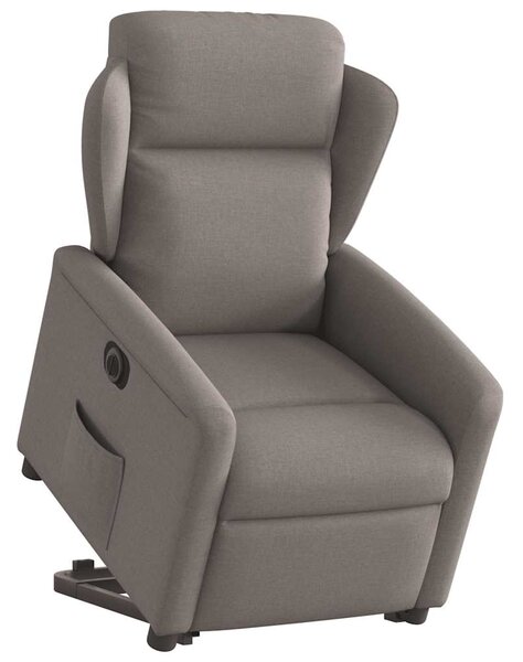Elektrické zvedací polohovací křeslo taupe textil 3303161