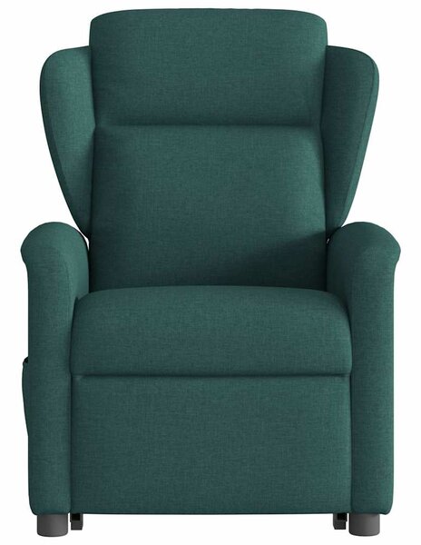 Elektrické zvedací polohovací křeslo tmavě zelené textil 3303160