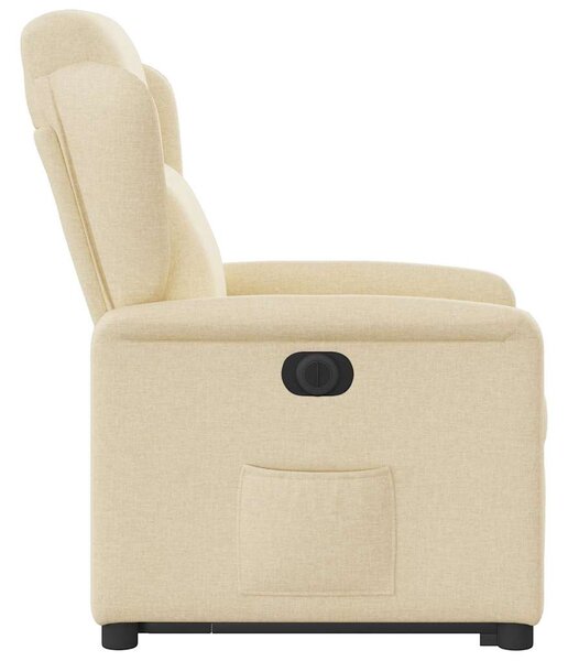 Elektrické zvedací polohovací křeslo krémové textil 3303162