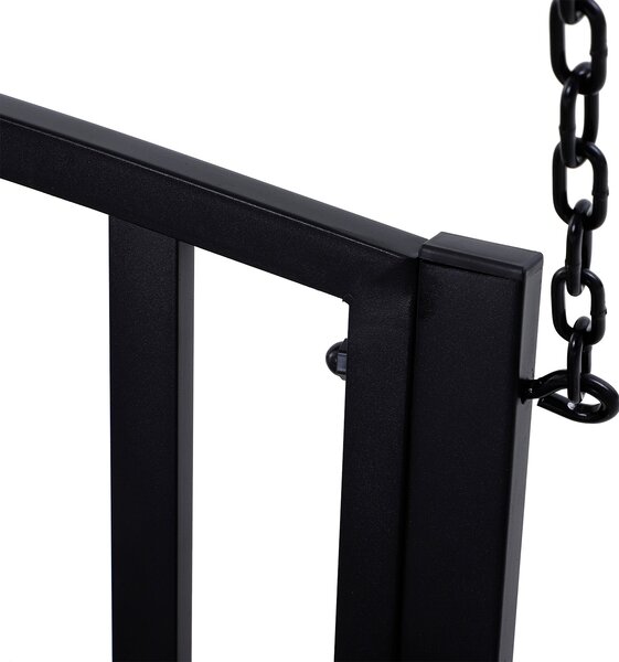 Závěsná lavice Outsunny pro 2 osoby - Zahradní houpačka - Hollywoodská houpačka s řetězy - Metalická černá 127 x 60 x 53 cm | Aosom
