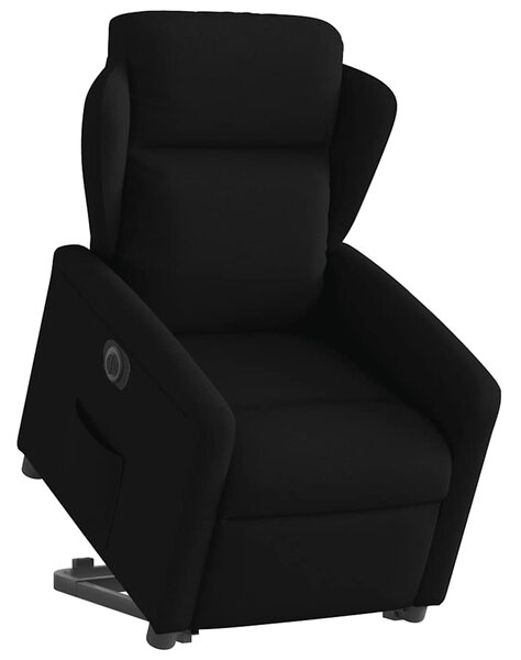 Elektrické zvedací polohovací křeslo černé textil 3303156