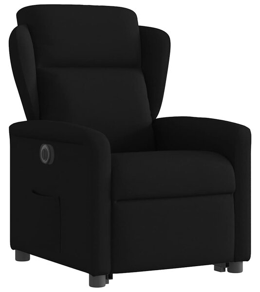 Elektrické zvedací polohovací křeslo černé textil 3303156