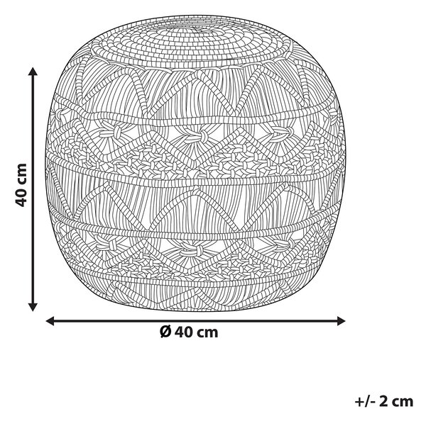 Puf KAYSERI Šedá Bavlna 40 cm 40 cm