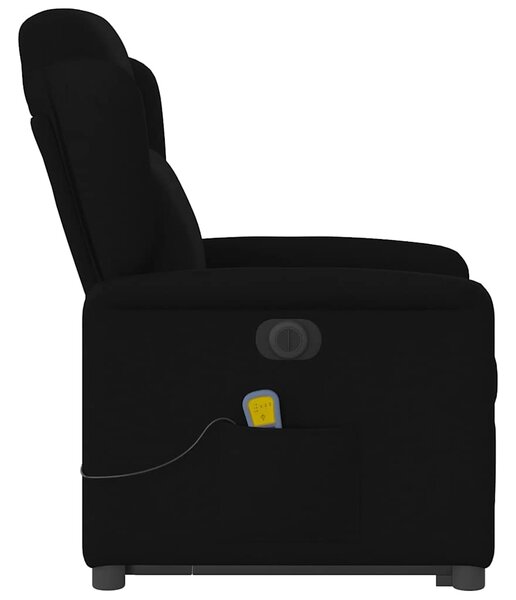 Elektrické zvedací masážní polohovací křeslo černé textil 3303166