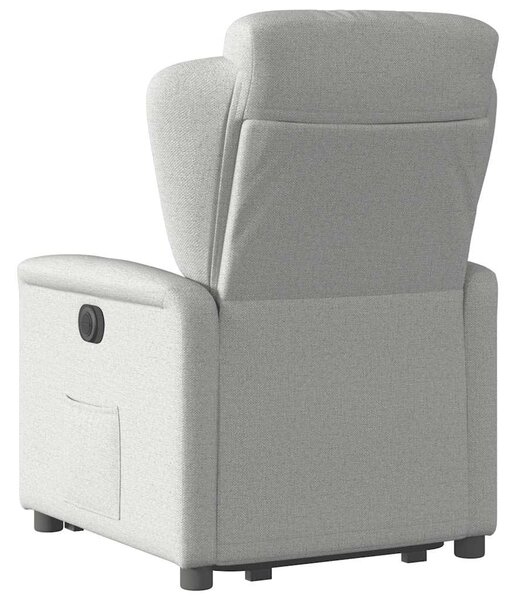 Elektrické zvedací polohovací křeslo obláčkově šedé textil 3303163