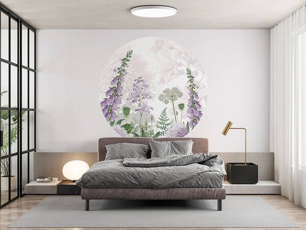 FUGU Kruhová tapeta Kvetoucí louka – Foxglove Flowers Rozměr: kruh 40 cm