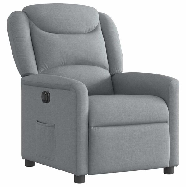 Elektrické polohovací křeslo světle šedé textil 3303174