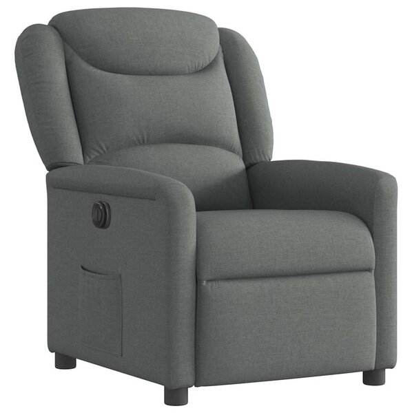 Elektrické polohovací křeslo tmavě šedé textil 3303175