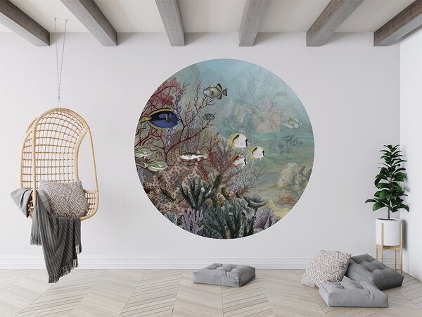 FUGU Kruhová tapeta Korálový svět – Coral Creatures Rozměr: kruh 40 cm ...