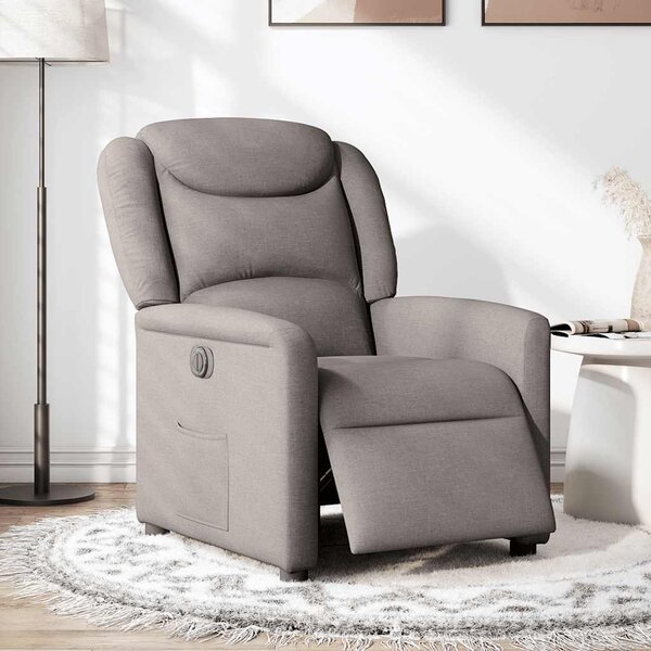 Elektrické polohovací křeslo taupe textil 3303181