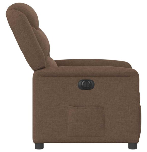 Elektrické polohovací křeslo hnědé textil 3303178