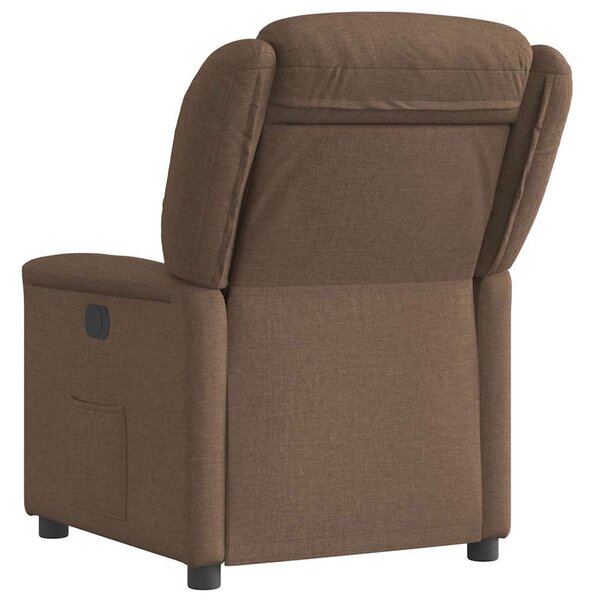 Elektrické polohovací křeslo hnědé textil 3303178