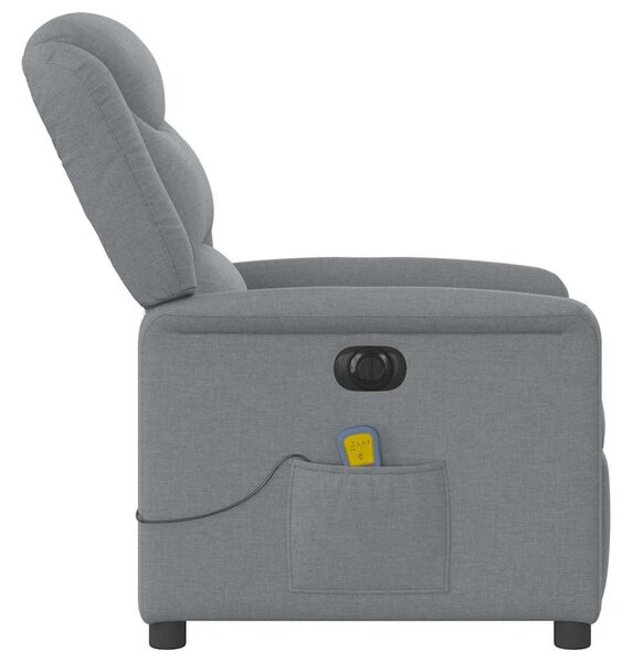 Elektrické masážní polohovací křeslo světle šedé textil 3303184