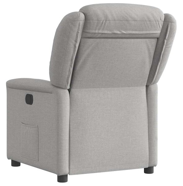 Elektrické polohovací křeslo obláčkově šedé textil 3303183